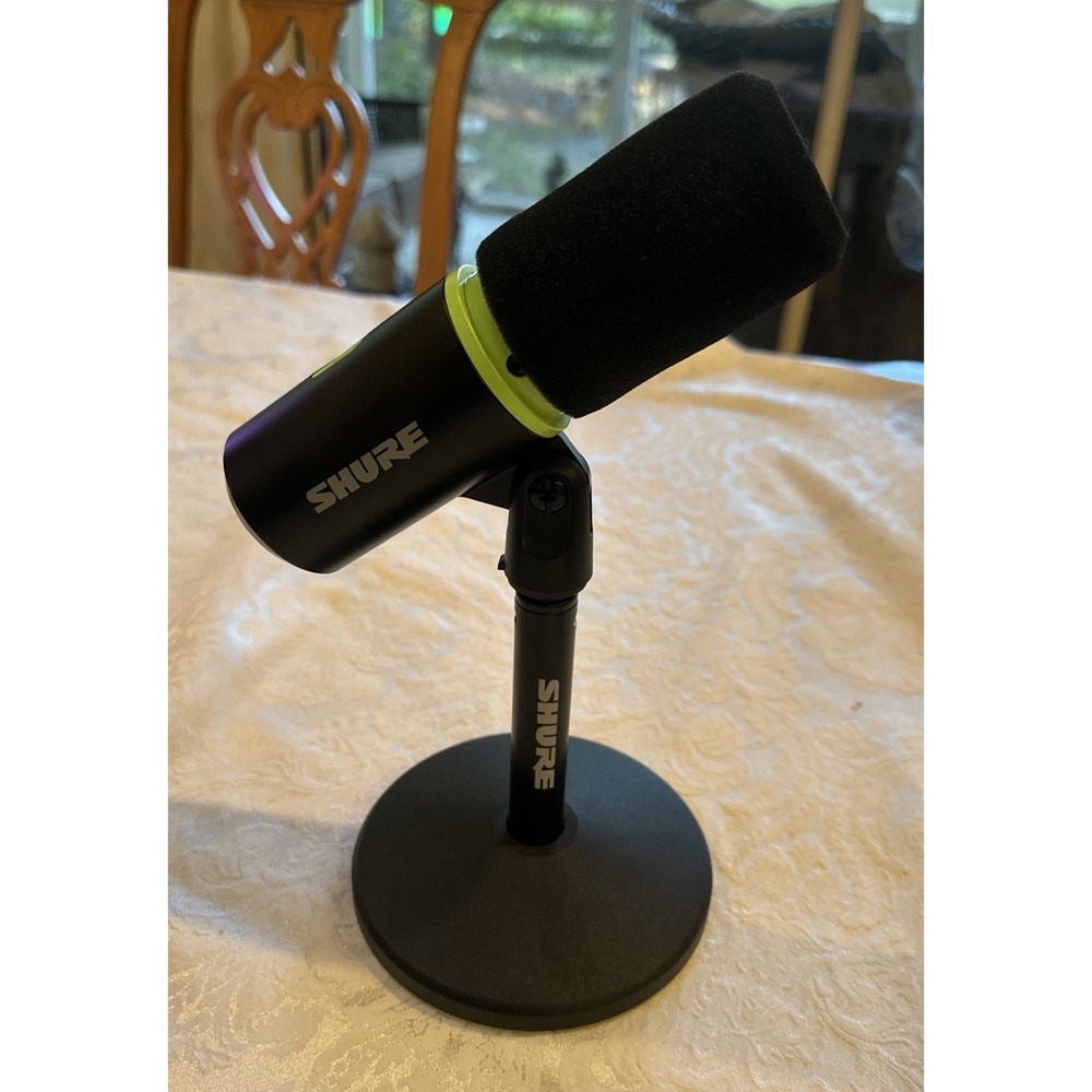 Shure MV6 USB Dynamic Gaming Microphone w/ Desktop Stand, Mountable Black/Green
